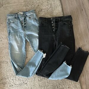 Pair of High Rise Super Skinny Ankle Jeans